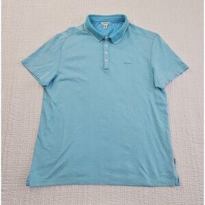 Calvin Klein Polo Golf Tennis Shirt Men's M Baby Blue Short Sleeve Slim EUC LN